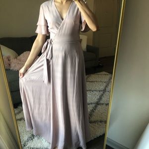 Blush pink H&M maxi wrap dress